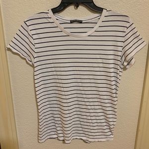 Brandy Melville Plain Black and White striped Tee